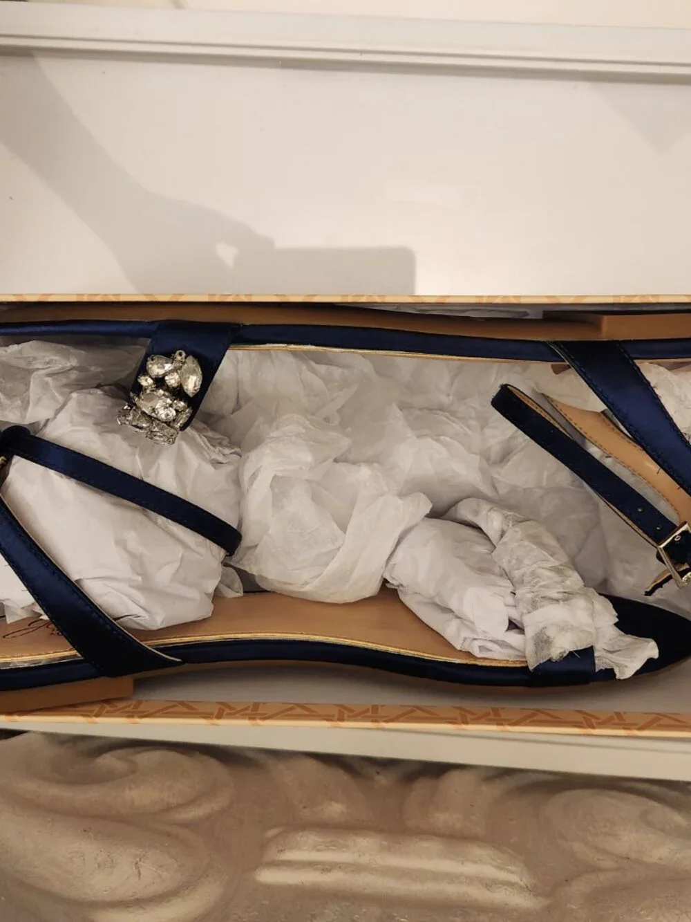 Jewel Badgley Mischka Navy Satin 